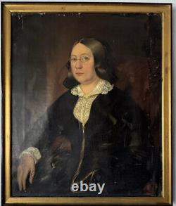 Important Old 18th Century Antique Realism Portrait Impressionist Oil Painting