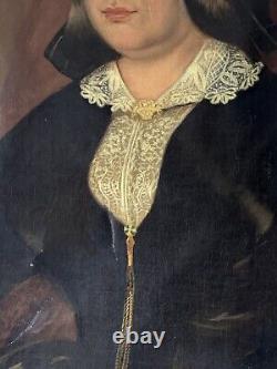Important Old 18th Century Antique Realism Portrait Impressionist Oil Painting