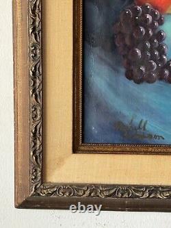 Incredible Antique Modern Surrealist Still Life Oil Painting Old Surrealism 1950