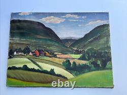 Jo Cain PAINTING ANTIQUE WPA LANDSCAPE Regionalism Listed Famous Oil Rare LARGE