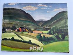 Jo Cain PAINTING ANTIQUE WPA LANDSCAPE Regionalism Listed Famous Oil Rare LARGE