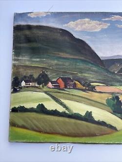 Jo Cain PAINTING ANTIQUE WPA LANDSCAPE Regionalism Listed Famous Oil Rare LARGE