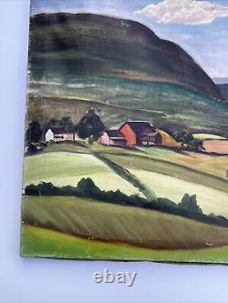 Jo Cain PAINTING ANTIQUE WPA LANDSCAPE Regionalism Listed Famous Oil Rare LARGE