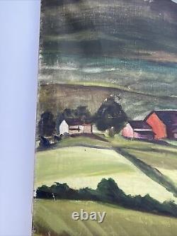 Jo Cain PAINTING ANTIQUE WPA LANDSCAPE Regionalism Listed Famous Oil Rare LARGE