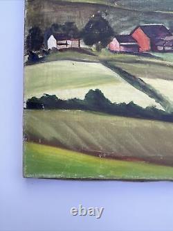 Jo Cain PAINTING ANTIQUE WPA LANDSCAPE Regionalism Listed Famous Oil Rare LARGE