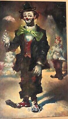 Julian Ritter Large Oil Painting of Clown 49X33