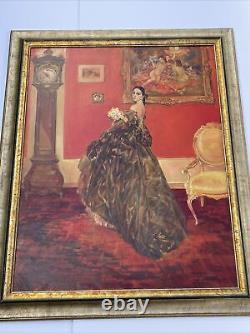 Karel Van Belle Painting Large Oil Antique Art Deco Estate Heirloom Pretty Woman