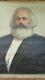 Karl Marx Large Original Antique Oil Painting On Canvas