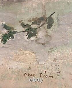 Karl Peter Diem (1890) SIGNED Floral Oil Painting Shabby Chic Antique Romantic