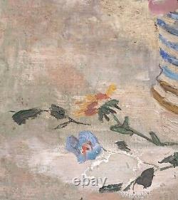 Karl Peter Diem (1890) SIGNED Floral Oil Painting Shabby Chic Antique Romantic