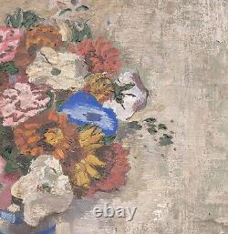 Karl Peter Diem (1890) SIGNED Floral Oil Painting Shabby Chic Antique Romantic