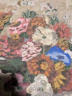 Karl Peter Diem (1890) SIGNED Floral Oil Painting Shabby Chic Antique Romantic