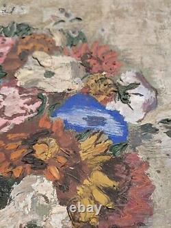 Karl Peter Diem (1890) SIGNED Floral Oil Painting Shabby Chic Antique Romantic