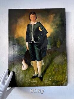 Klebanski Antique Famous Portrait Oil Painting Old Blue Boy Thomas Gainsborough