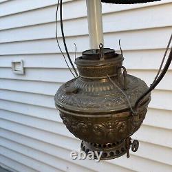LARGE Antique Hanging Country Store Kerosene Oil The Juno Lamp with Tin Shade