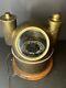 Large Antique Ship Compass Dual Oil Converted To Lamp Binnacle Bronze/brass