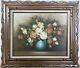 Large Steill Signed Original Oil On Canvas Still Life Flowers Vase Painting