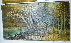 LG Antique Original Oil Painting Framed Canvas Signed W. A. Adams 52.5 X 28.5