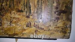 LG Antique Original Oil Painting Framed Canvas Signed W. A. Adams 52.5 X 28.5