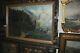 Large 19th Century Antique Americana Deer Herd Oil On Canvas