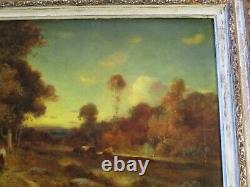 Large Alexis Podchernikoff Oil Painting Antique Tonalism Sunset Landscape Listed