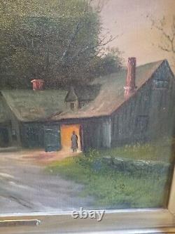 Large Antique 19th C. Oil On Canvas Landscape signed Albert Milton Listed Artist