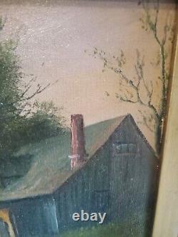 Large Antique 19th C. Oil On Canvas Landscape signed Albert Milton Listed Artist