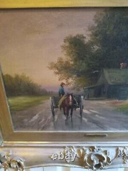 Large Antique 19th C. Oil On Canvas Landscape signed Albert Milton Listed Artist