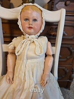 Large Antique 25 Martha Chase Oil Painted Baby Doll Made In USA