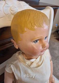 Large Antique 25 Martha Chase Oil Painted Baby Doll Made In USA