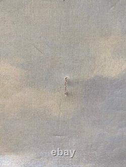 Large Antique AUGUSTUS SPENCER Landscape Painting Oil on Canvas Signed STUNNING