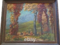 Large Antique American Oil Painting Regionalism Landscape Pennsylvania Listed
