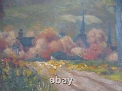 Large Antique American Oil Painting Regionalism Landscape Pennsylvania Listed