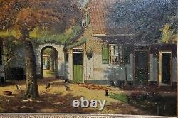 Large Antique Estate House Painting High Quality