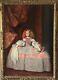 Large Antique Famous Woman Portrait Oil Painting Queen Margaret Theresa Spain