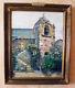 Large Antique Foster Jewell Carmel Mission Bell Tower Oil On Canvas Painting 49