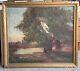Large Antique Impressionist Painting Oil On Canvas Signed Wr Watson Needs Work