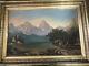 Large Antique L. H Stafford 1876 Castle By The Sea Oil Painting Signed/framed