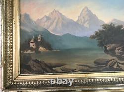 Large Antique L. H Stafford 1876 Castle By The Sea Oil Painting Signed/Framed