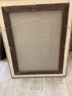 Large Antique Oil/Canvas Relined/New Frame Woman In Hooded Cloak