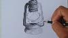 Large Antique Oil Lamp Drawing On Paper For Beginner