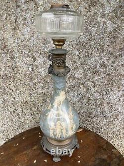 Large Antique Oil Lamp base and font