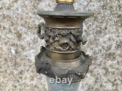 Large Antique Oil Lamp base and font