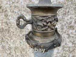 Large Antique Oil Lamp base and font