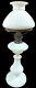 Large Antique Oil Lamp In Opaline Glass Late Xix Century