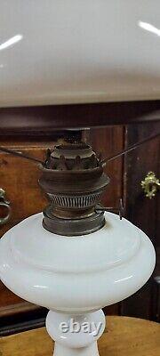 Large Antique Oil Lamp in Opaline Glass Late XIX Century