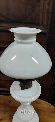 Large Antique Oil Lamp in Opaline Glass Late XIX Century