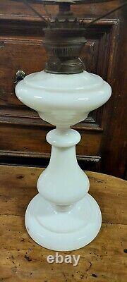 Large Antique Oil Lamp in Opaline Glass Late XIX Century