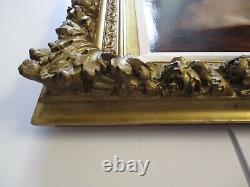 Large Antique Oil Painting Ornate Frame Pretty Woman Female Model Heirloom
