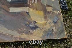 Large Antique Oil Painting Skull Vanitas MEMENTO MORI VICTORIAN realism art vtg